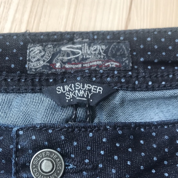 Silver Jeans “Suki” super skinny polka dot denim - Picture 5 of 6